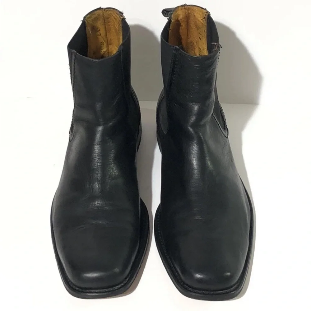 Frye Men's Black Leather Chelsea Boots Pull Tab